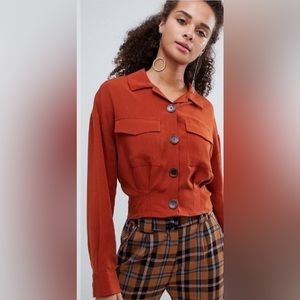 Like New Rust Bershka ASOS Utility Blouse
